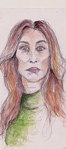 Blonde woman - watercolour portrait